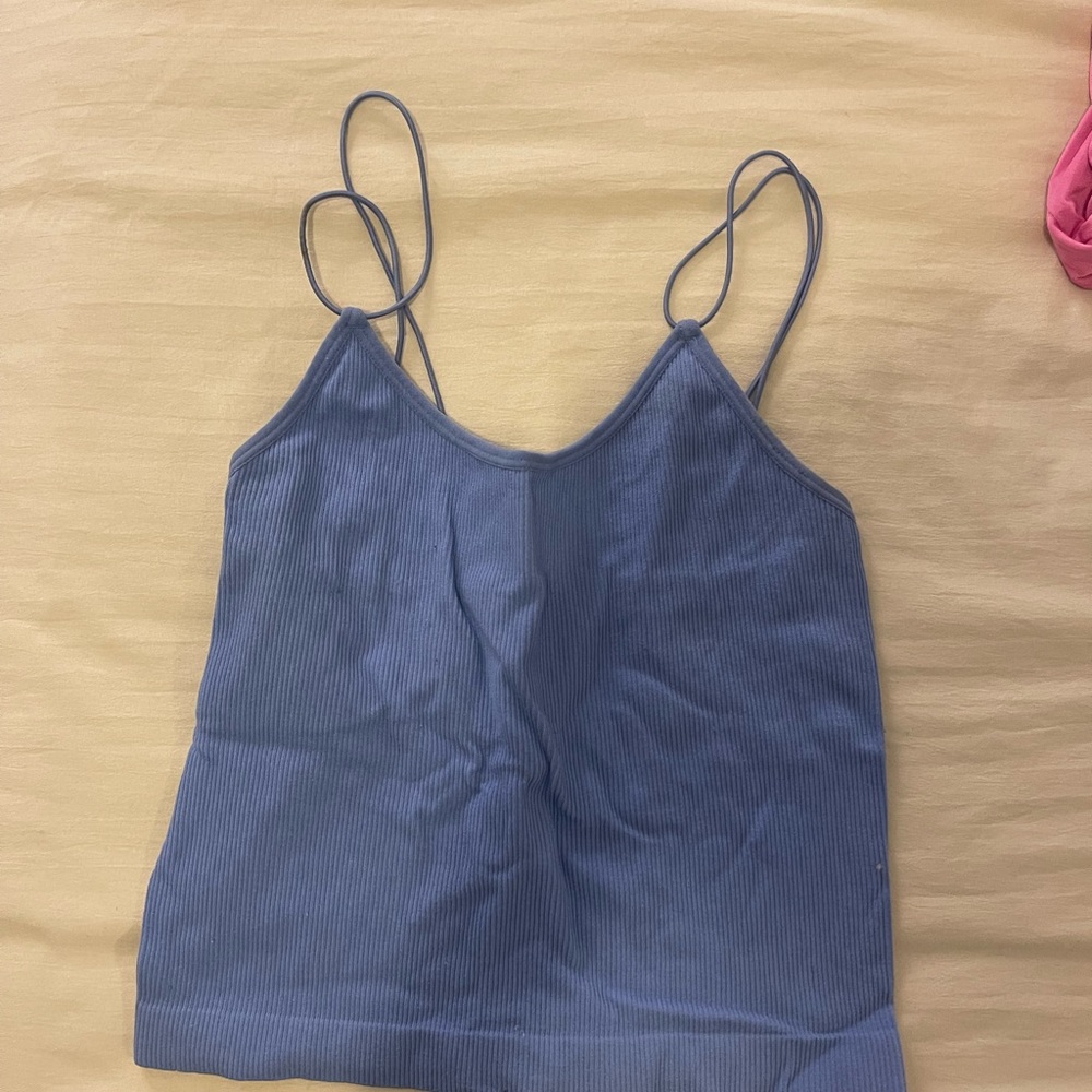 blue crop top